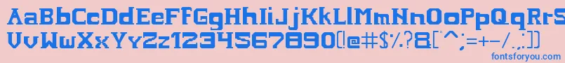 Hardcopyfont Font – Blue Fonts on Pink Background
