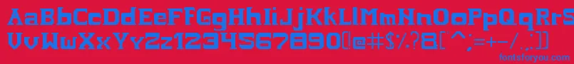 Fonte Hardcopyfont – fontes azuis em um fundo vermelho