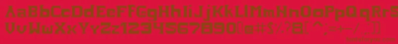 Hardcopyfont Font – Brown Fonts on Red Background