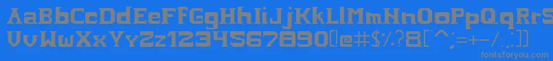 Hardcopyfont-Schriftart – Graue Schriften auf blauem Hintergrund