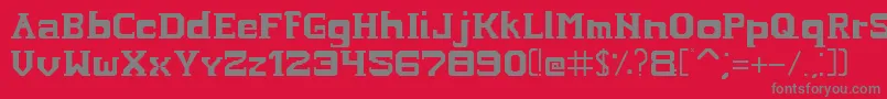 Hardcopyfont-Schriftart – Graue Schriften auf rotem Hintergrund