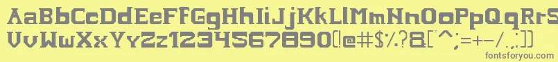 Hardcopyfont-Schriftart – Graue Schriften auf gelbem Hintergrund