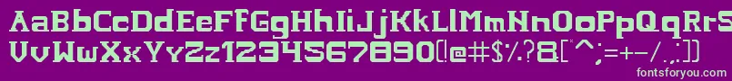 Hardcopyfont-fontti – vihreät fontit violetilla taustalla