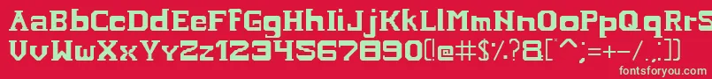 Fonte Hardcopyfont – fontes verdes em um fundo vermelho