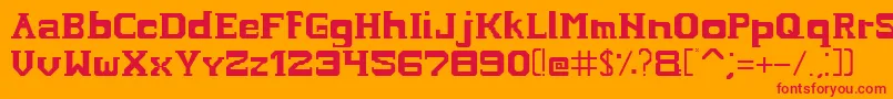 Hardcopyfont Font – Red Fonts on Orange Background