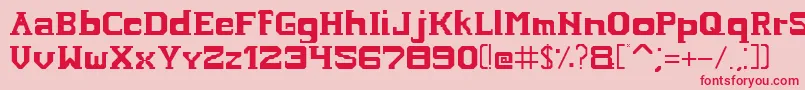 Hardcopyfont Font – Red Fonts on Pink Background