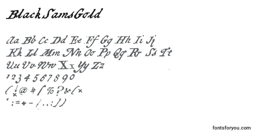 Schriftart BlackSamsGold – Alphabet, Zahlen, spezielle Symbole