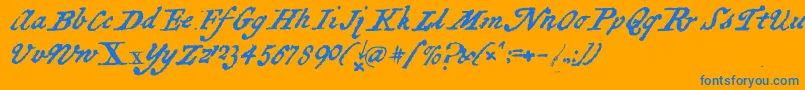 フォントBlackSamsGold – オレンジの背景に青い文字