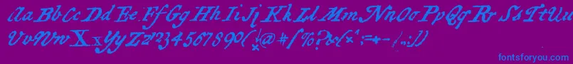BlackSamsGold Font – Blue Fonts on Purple Background