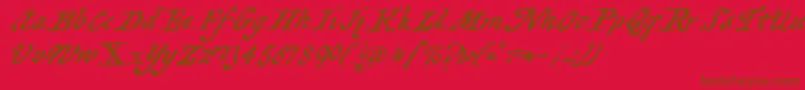 フォントBlackSamsGold – 赤い背景に茶色の文字