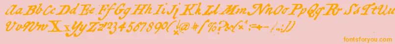 BlackSamsGold Font – Orange Fonts on Pink Background