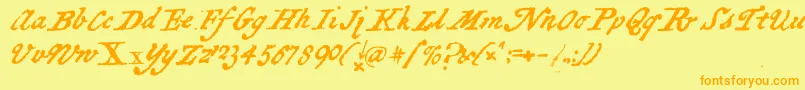 BlackSamsGold Font – Orange Fonts on Yellow Background