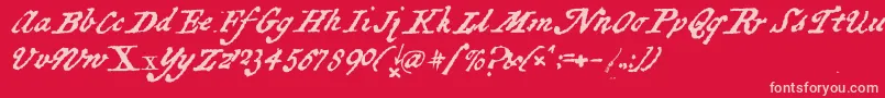 BlackSamsGold-fontti – vaaleanpunaiset fontit punaisella taustalla