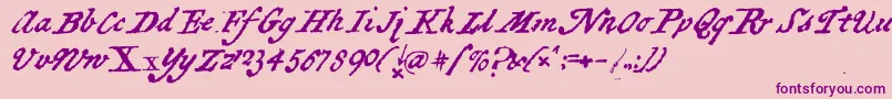 フォントBlackSamsGold – ピンクの背景に紫のフォント