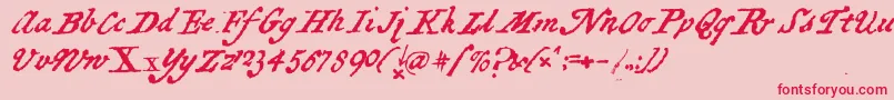 BlackSamsGold-Schriftart – Rote Schriften auf rosa Hintergrund