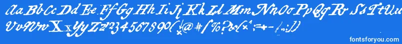 フォントBlackSamsGold – 青い背景に白い文字