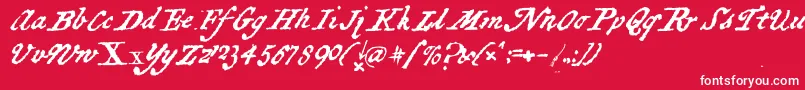 BlackSamsGold-fontti – valkoiset fontit punaisella taustalla