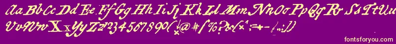 BlackSamsGold-fontti – keltaiset fontit violetilla taustalla