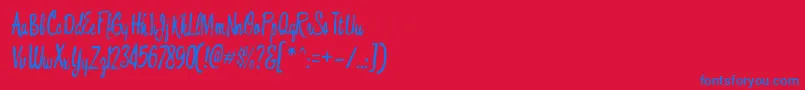 BouffantRegular Font – Blue Fonts on Red Background
