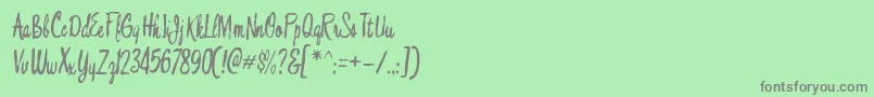BouffantRegular Font – Gray Fonts on Green Background
