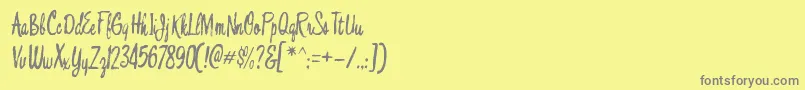 BouffantRegular Font – Gray Fonts on Yellow Background