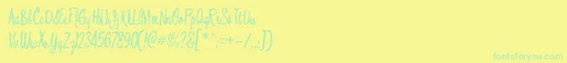 フォントBouffantRegular – 黄色い背景に緑の文字