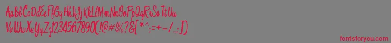 BouffantRegular Font – Red Fonts on Gray Background