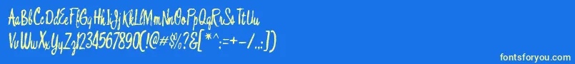 BouffantRegular Font – Yellow Fonts on Blue Background