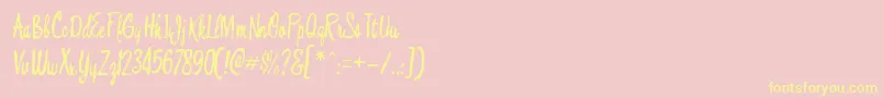 BouffantRegular Font – Yellow Fonts on Pink Background