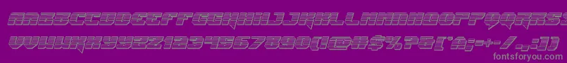 Jumperschromeital-Schriftart – Graue Schriften auf violettem Hintergrund