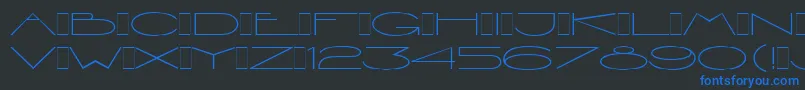 Czcionka ViennaExtendedLetPlain.1.0 – niebieskie czcionki na czarnym tle