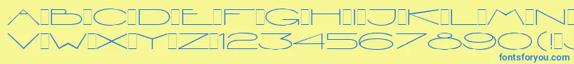 ViennaExtendedLetPlain.1.0-Schriftart – Blaue Schriften auf gelbem Hintergrund