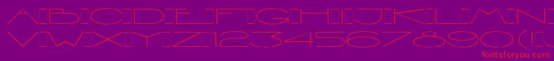 Fonte ViennaExtendedLetPlain.1.0 – fontes vermelhas em um fundo violeta