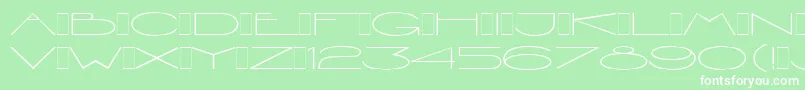 Czcionka ViennaExtendedLetPlain.1.0 – białe czcionki na zielonym tle