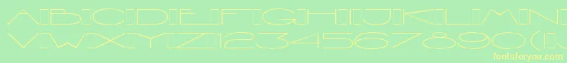 Fonte ViennaExtendedLetPlain.1.0 – fontes amarelas em um fundo verde