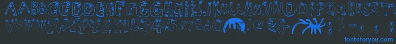 Humanabc Font – Blue Fonts on Black Background