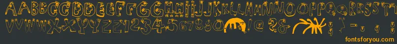 Humanabc Font – Orange Fonts on Black Background