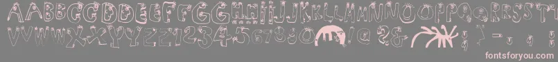 Humanabc Font – Pink Fonts on Gray Background