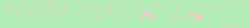 Humanabc Font – Pink Fonts on Green Background