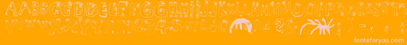 Humanabc Font – Pink Fonts on Orange Background