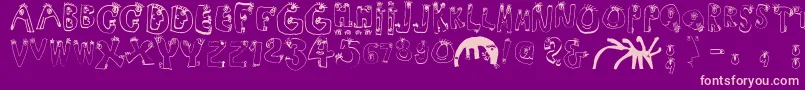 Humanabc Font – Pink Fonts on Purple Background