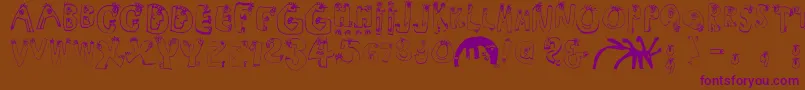 Humanabc Font – Purple Fonts on Brown Background