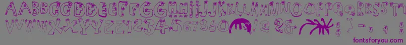 Humanabc Font – Purple Fonts on Gray Background