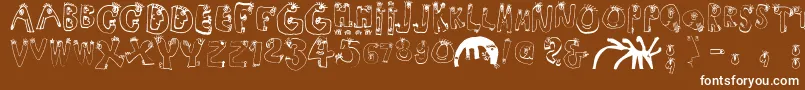 Humanabc Font – White Fonts on Brown Background