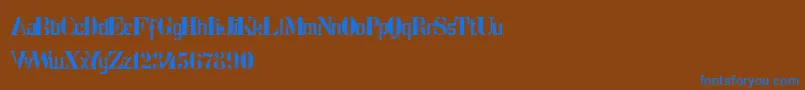 StencilIntellectaLimitedSet-fontti – siniset fontit ruskealla taustalla