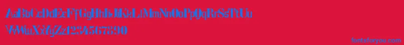 StencilIntellectaLimitedSet-fontti – siniset fontit punaisella taustalla