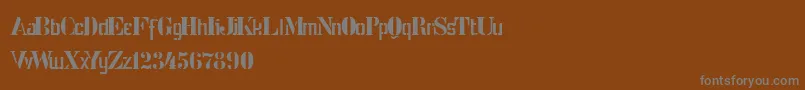 フォントStencilIntellectaLimitedSet – 茶色の背景に灰色の文字