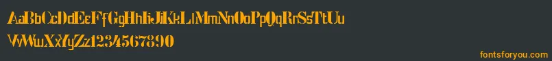Шрифт StencilIntellectaLimitedSet – оранжевые шрифты на чёрном фоне