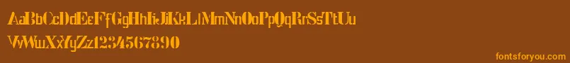 Шрифт StencilIntellectaLimitedSet – оранжевые шрифты на коричневом фоне