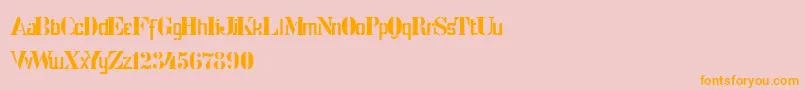 Шрифт StencilIntellectaLimitedSet – оранжевые шрифты на розовом фоне